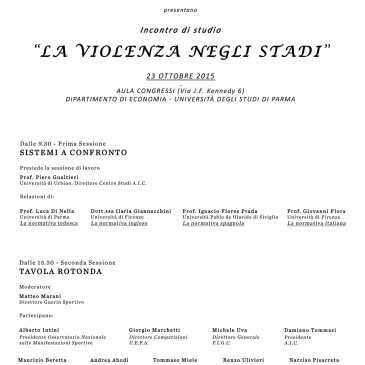 Convegno “La violenza negli stadi – Sistemi a Confronto”