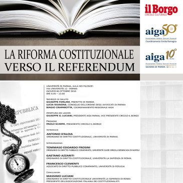 “LA RIFORMA COSTITUZIONALE. VERSO IL REFERENDUM”